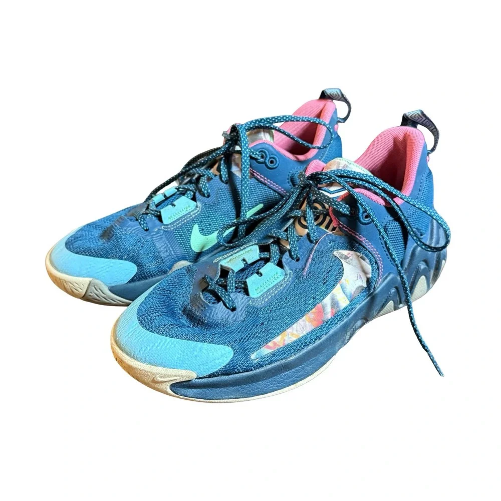 Nike Giannis Immortality 2 Kids Basketball Shoes Blue FD0213-400 4Y Greek Key